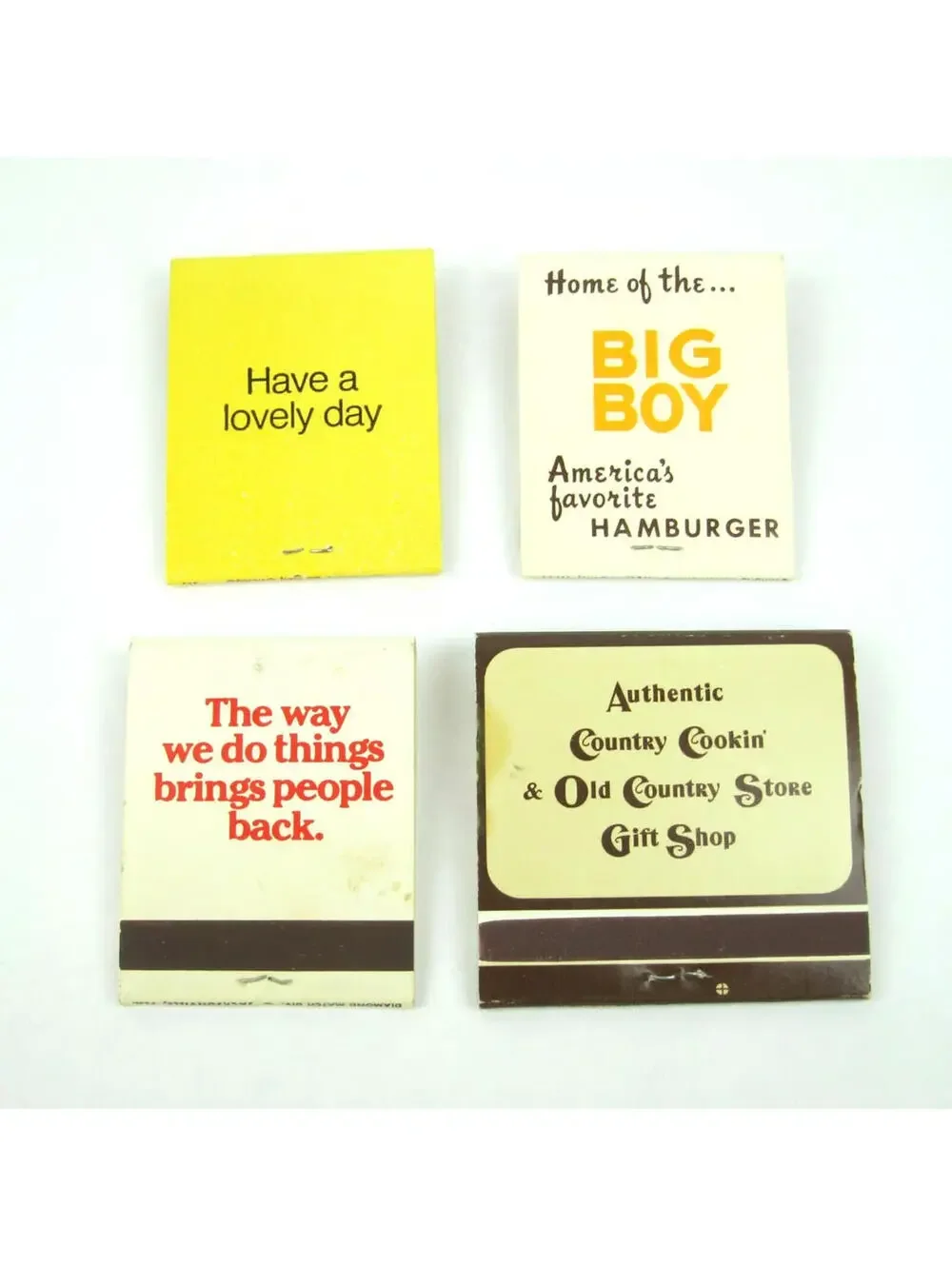 4 Vintage Matchbooks Ponderosa, Frischs Big Boy, Red Lobster & Cracker Barrel